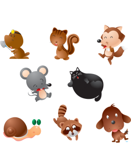 Kit 8 Stickers animaux