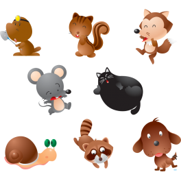 Kit 8 Stickers animaux