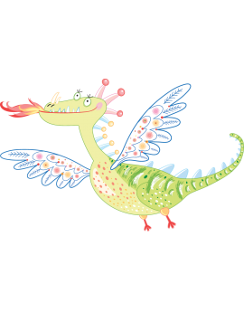 Sticker dragon flamme