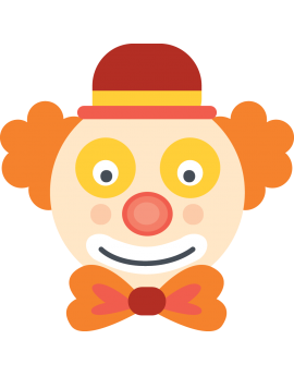 Sticker clown de cirque orange