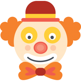 Sticker clown de cirque orange