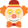 Sticker clown de cirque orange