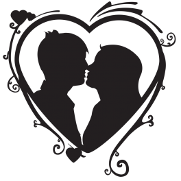 Sticker couple amoureux cœur