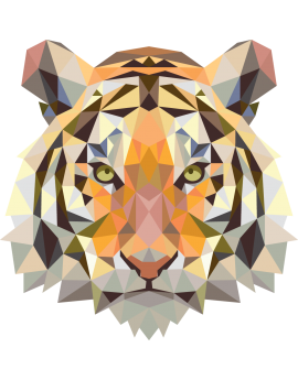 Sticker tête de tigre abstrait