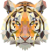 Sticker tête de tigre abstrait