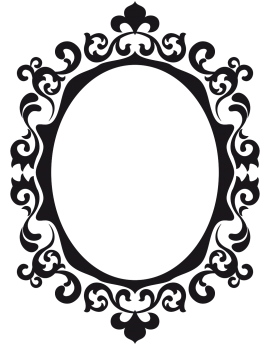 Sticker miroir baroque ornement