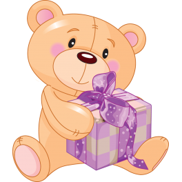 Sticker ourson cadeau