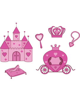 Kit 6 Stickers princesse château féérique