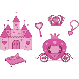 Kit 6 Stickers princesse château féérique