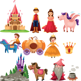 Kit 9 Stickers princesse