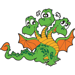 Sticker dragon à trois têtes