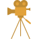 Sticker caméra de cinéma or
