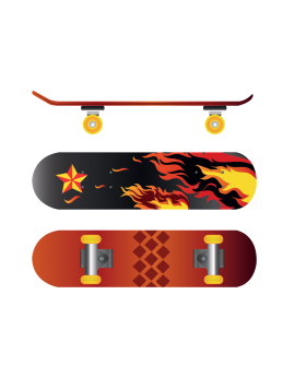 Stickers skate flamme