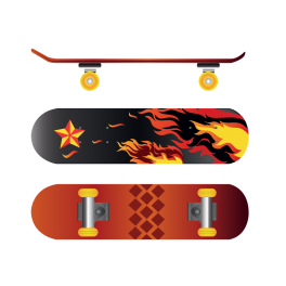 Stickers skate flamme