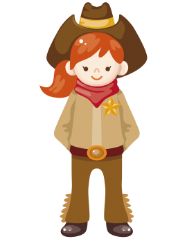 Sticker cowboy fille