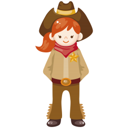 Sticker cowboy fille