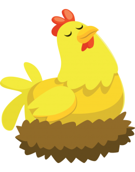 Sticker poule ferme