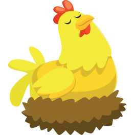 Sticker poule ferme