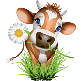 Sticker vache fleur ferme