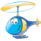 Sticker hélicoptère bleu