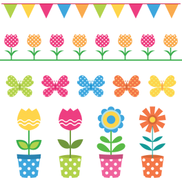 Kit 11 Stickers pot de fleur enfant