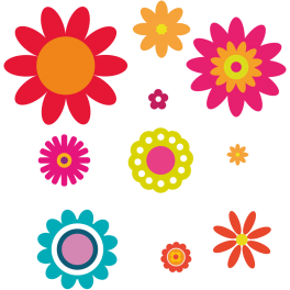 Kit 10 Stickers fleurs enfant