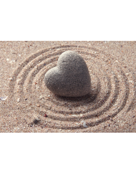 Tableau zen galet coeur sable