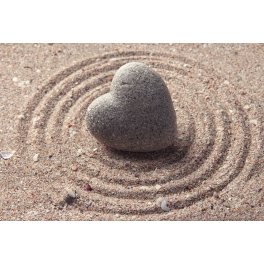 Tableau zen galet coeur sable