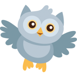 Sticker hibou bleu