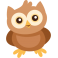 Sticker hibou brun