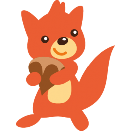 Sticker écureuil roux avec noisette