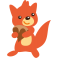 Sticker écureuil roux avec noisette