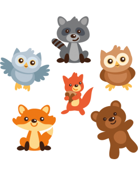 Kit 6 Stickers animaux enfant