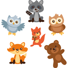 Kit 6 Stickers animaux enfant