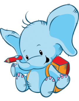 Sticker éléphant bleu cartable