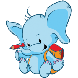Sticker éléphant bleu cartable