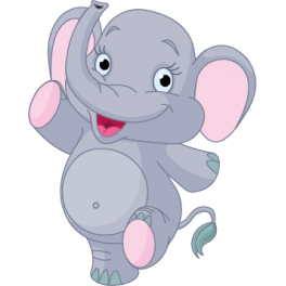 Sticker éléphant heureux