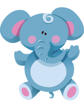 Sticker éléphant bleu