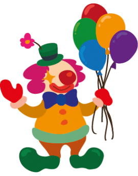 Sticker clown de cirque avec ballon