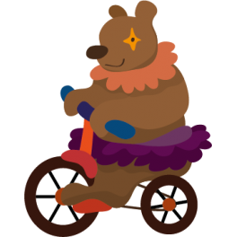 Sticker cirque ours sur vélo