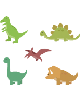 Kit 5 Stickers dinosaures