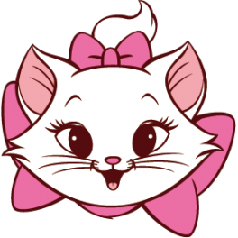 Sticker tête de chaton fille nœud rose