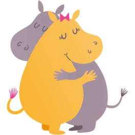 Sticker couple d'hippopotame