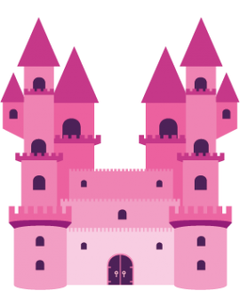 Sticker princesse château rose