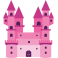 Sticker princesse château rose