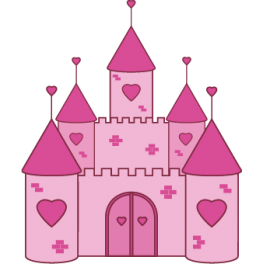 Sticker princesse château rose