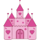 Sticker princesse château rose