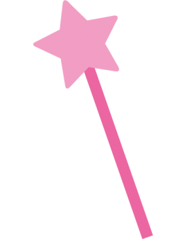 Sticker princesse baguette magique rose