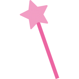 Sticker princesse baguette magique rose