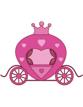 Sticker princesse carrosse rose